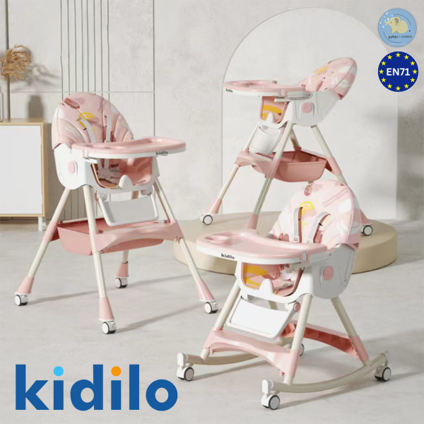 საბავშვო სკამ-მაგიდა - სარწეველა სკამი -  2/1-ში მოდელი - Baby High Chair & Rocking Chair