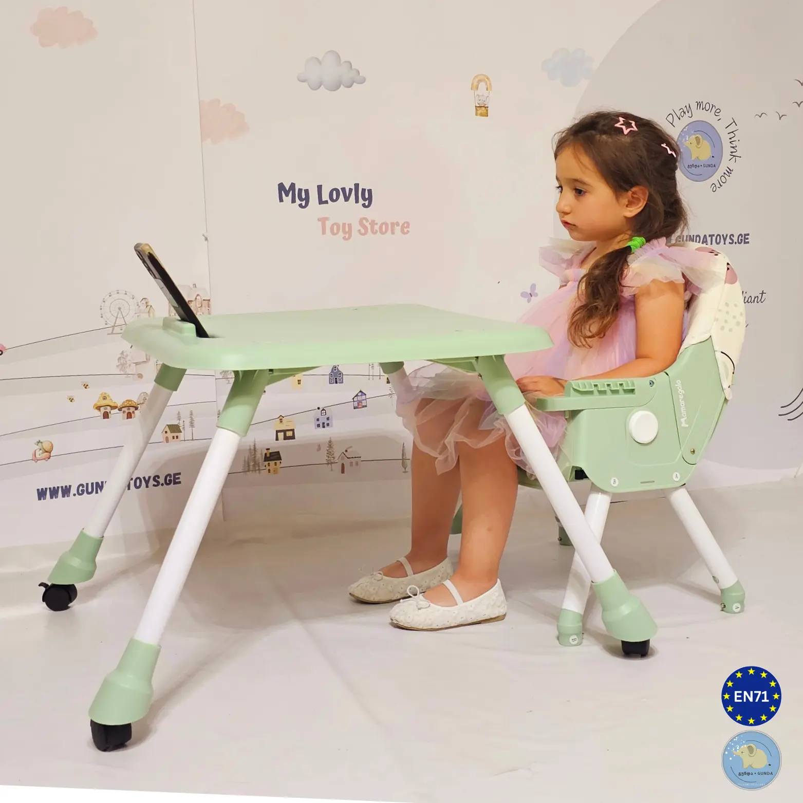 საბავშვო სკამ-მაგიდა - 2/1-ში მოდელი - Baby High Chair - Image 27