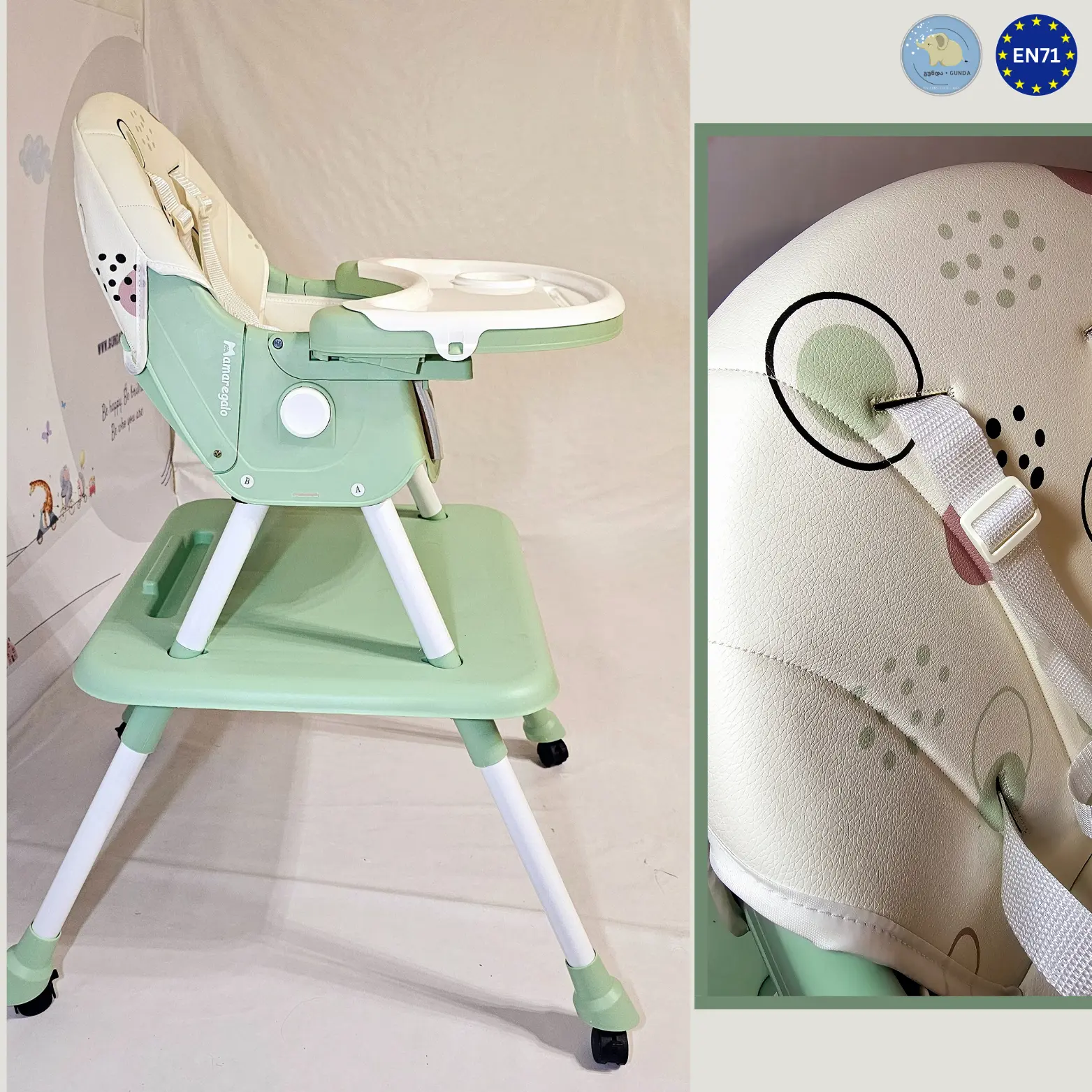 საბავშვო სკამ-მაგიდა - 2/1-ში მოდელი - Baby High Chair - Image 29