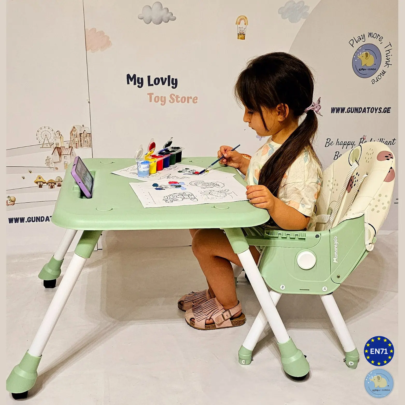 საბავშვო სკამ-მაგიდა - 2/1-ში მოდელი - Baby High Chair - Image 31