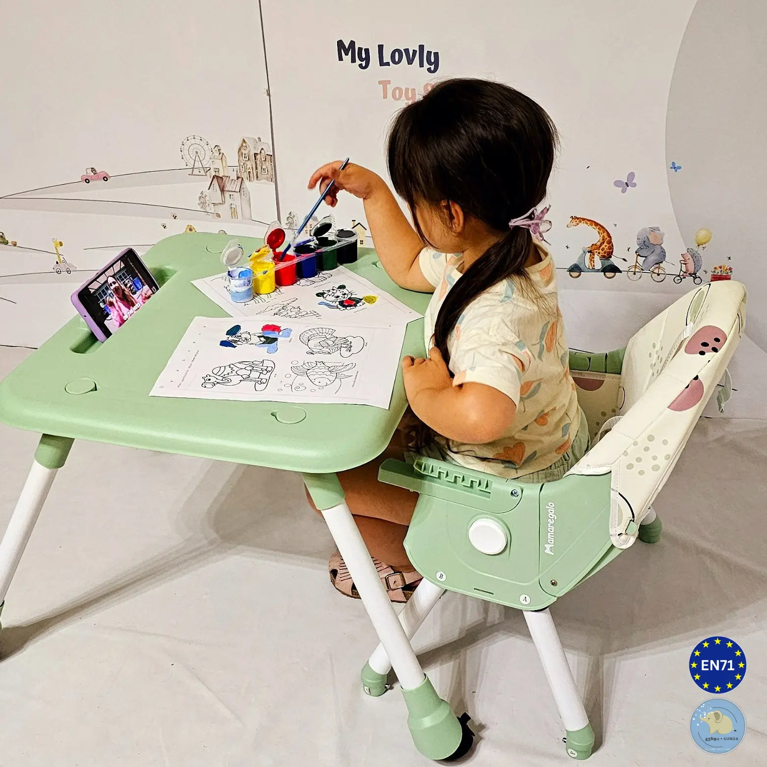 საბავშვო სკამ-მაგიდა - 2/1-ში მოდელი - Baby High Chair - Image 4