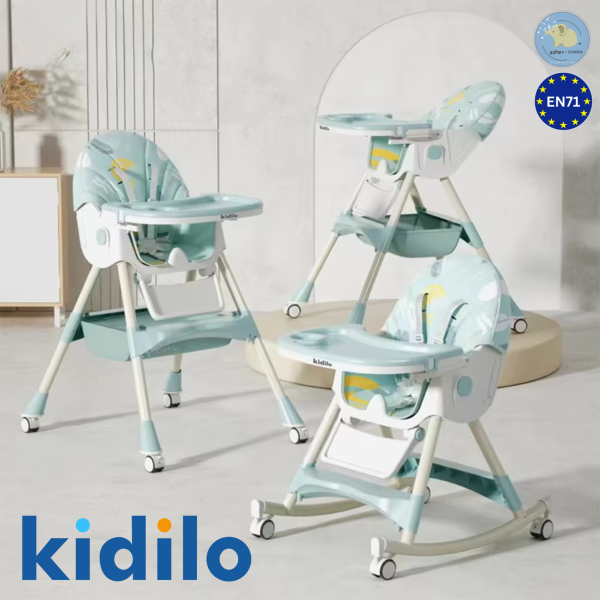 საბავშვო სკამ-მაგიდა - სარწეველა სკამი -  2/1-ში მოდელი - Baby High Chair & Rocking Chair