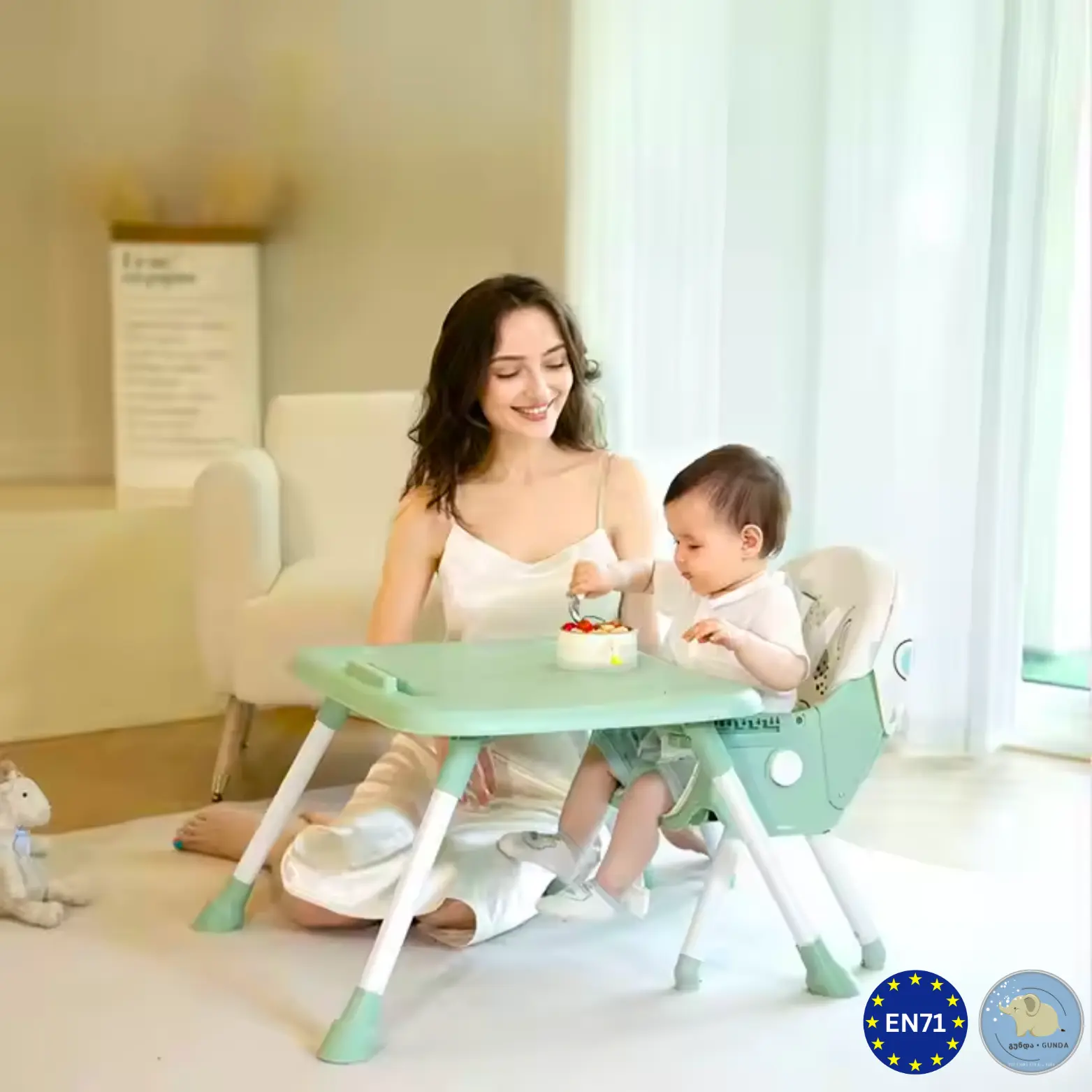 საბავშვო სკამ-მაგიდა - 2/1-ში მოდელი - Baby High Chair - Image 5