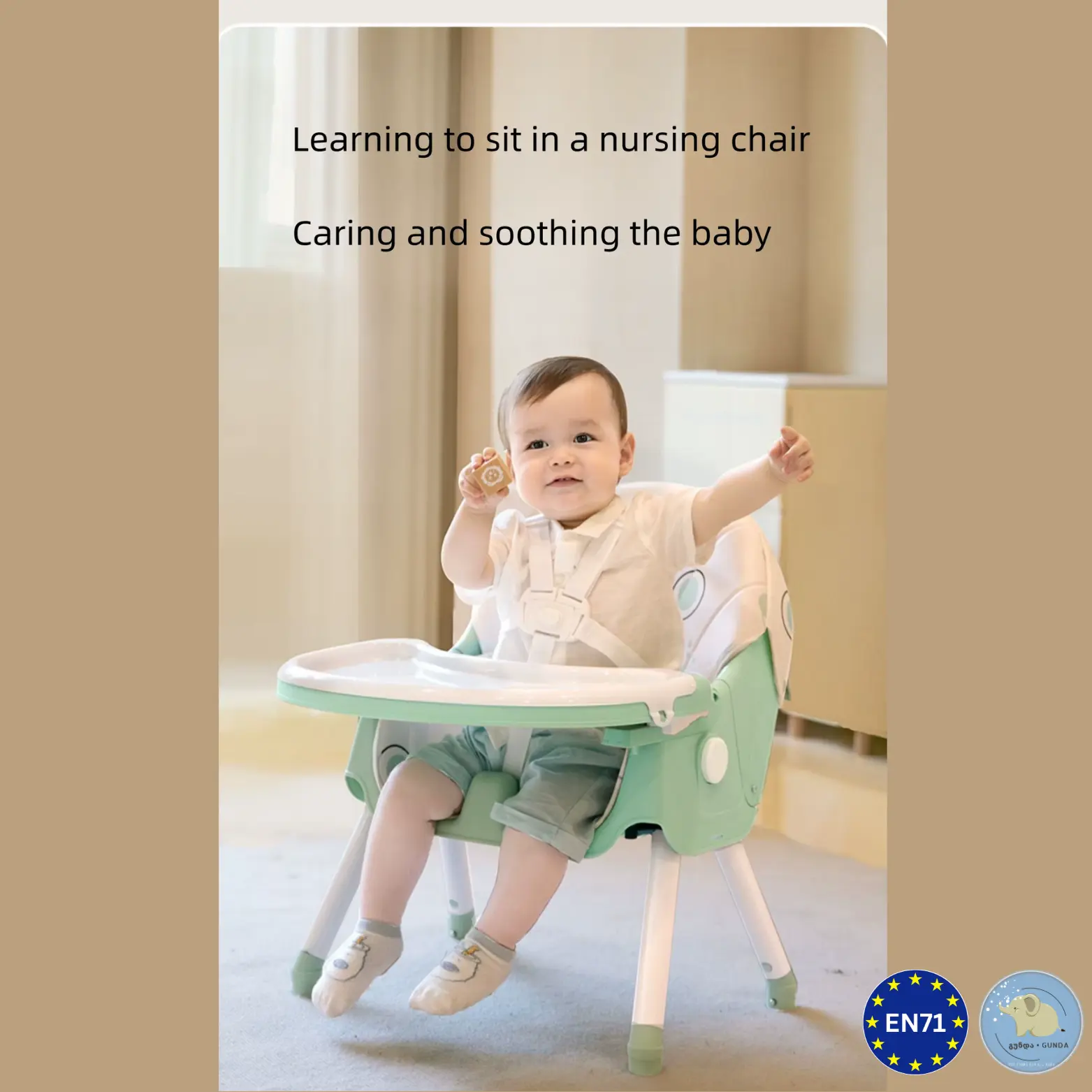 საბავშვო სკამ-მაგიდა - 2/1-ში მოდელი - Baby High Chair - Image 13