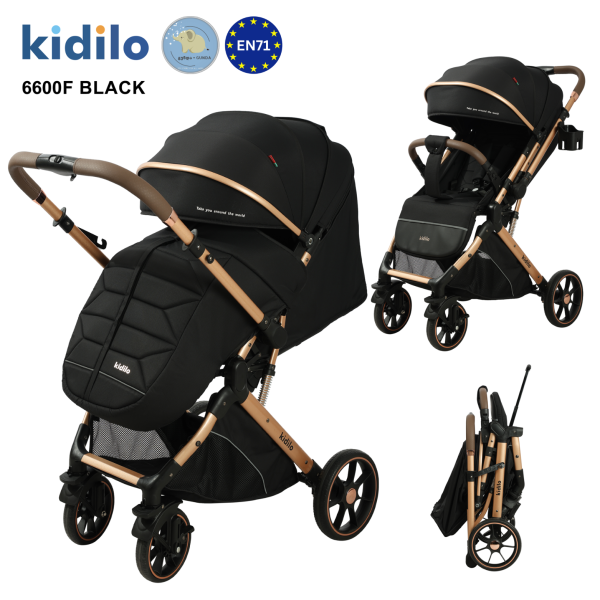 KIDILO - პრემიუმ ხარისხის საბავშვო ეტლი + ფეხსაფარი