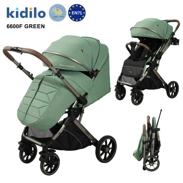 KIDILO - პრემიუმ ხარისხის საბავშვო ეტლი + ფეხსაფარი